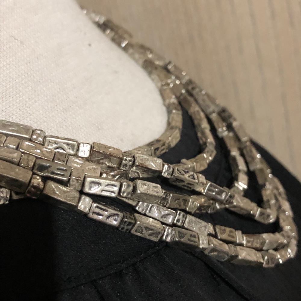 Chico's Cercelo Silver Toned 6 Strand Necklace 10” Shortest - Picture 7 of 8